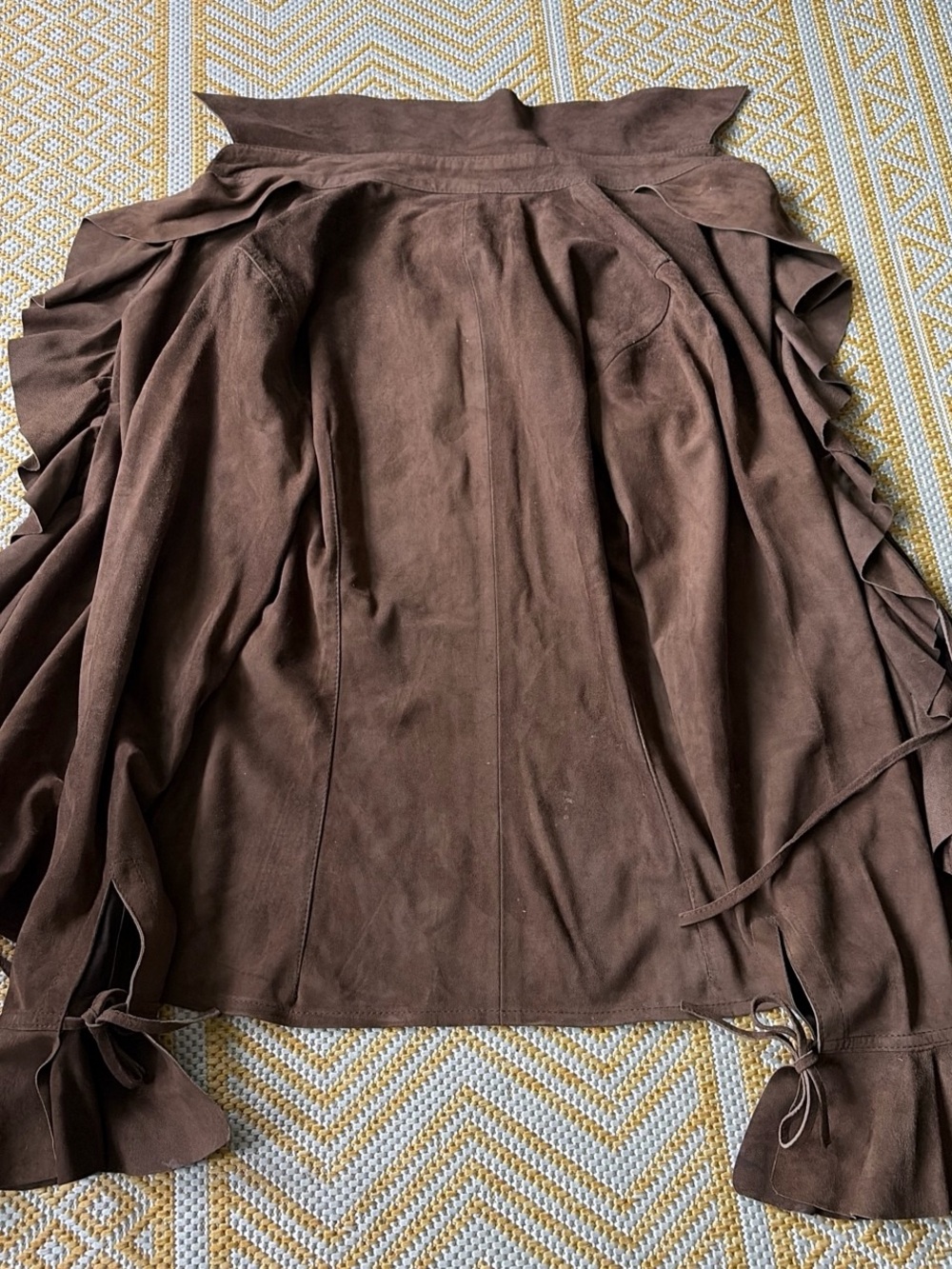Bogner Suede Ruffle Front top - Picture 5 of 5